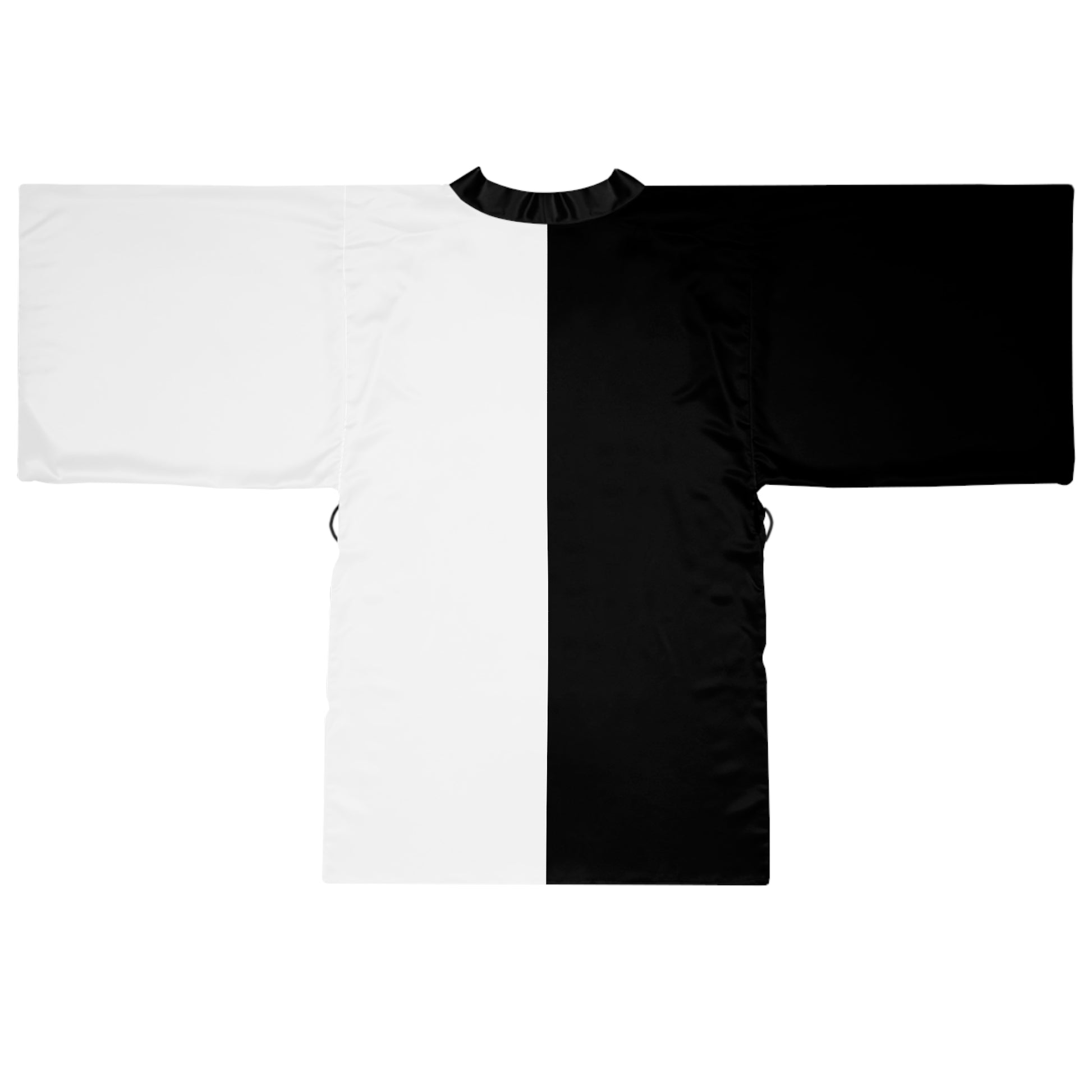 Half Black Half White - Womens Long Sleeve Kimono Robe - iSAW Company