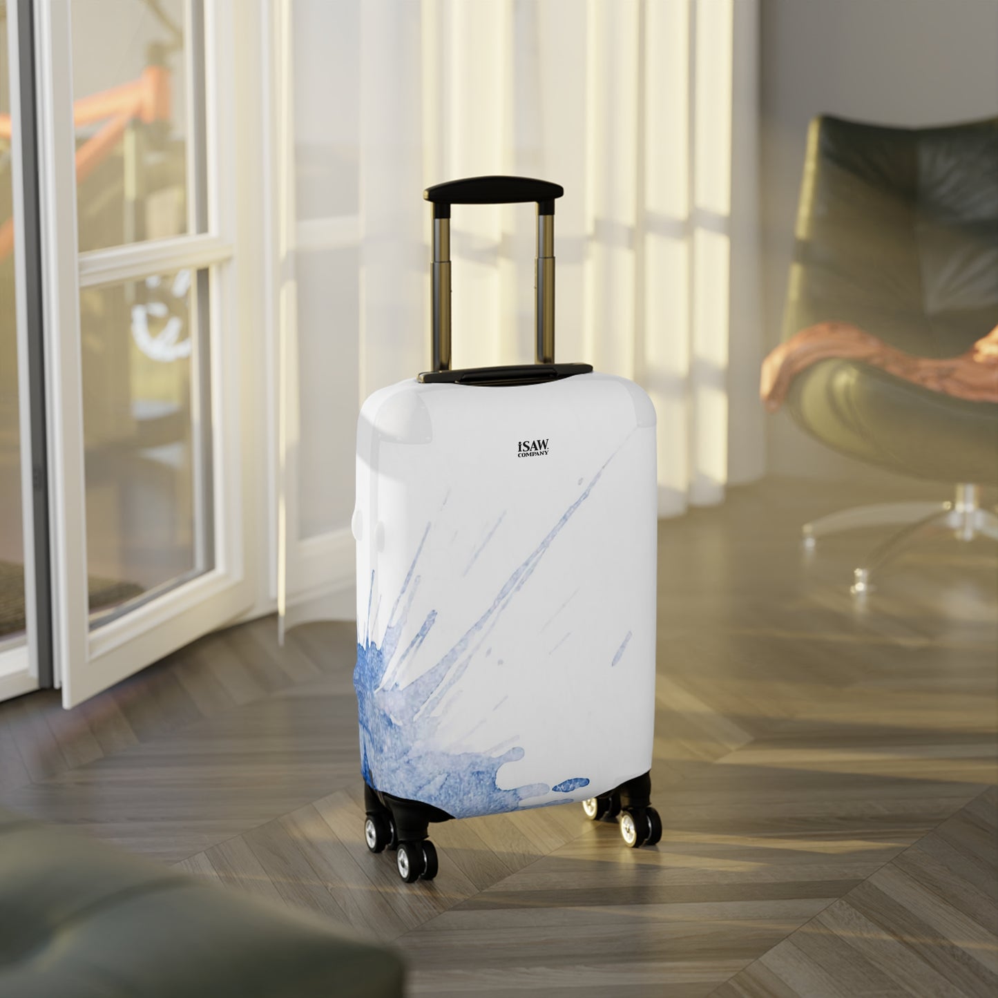 Watercolour Blue Splash – Protective Suitcase Cover - iSAW Company