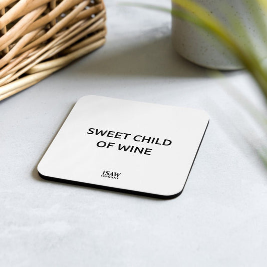 Sweet Child Of Wine - White Cork Back Coaster - iSAW Company