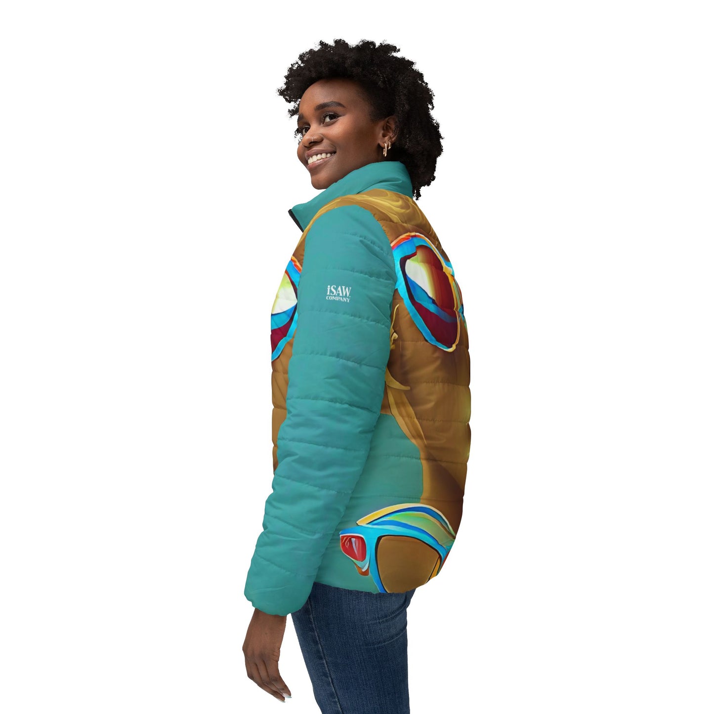 Retro Cool Blue - Womens Puffer Jacket - iSAW Company
