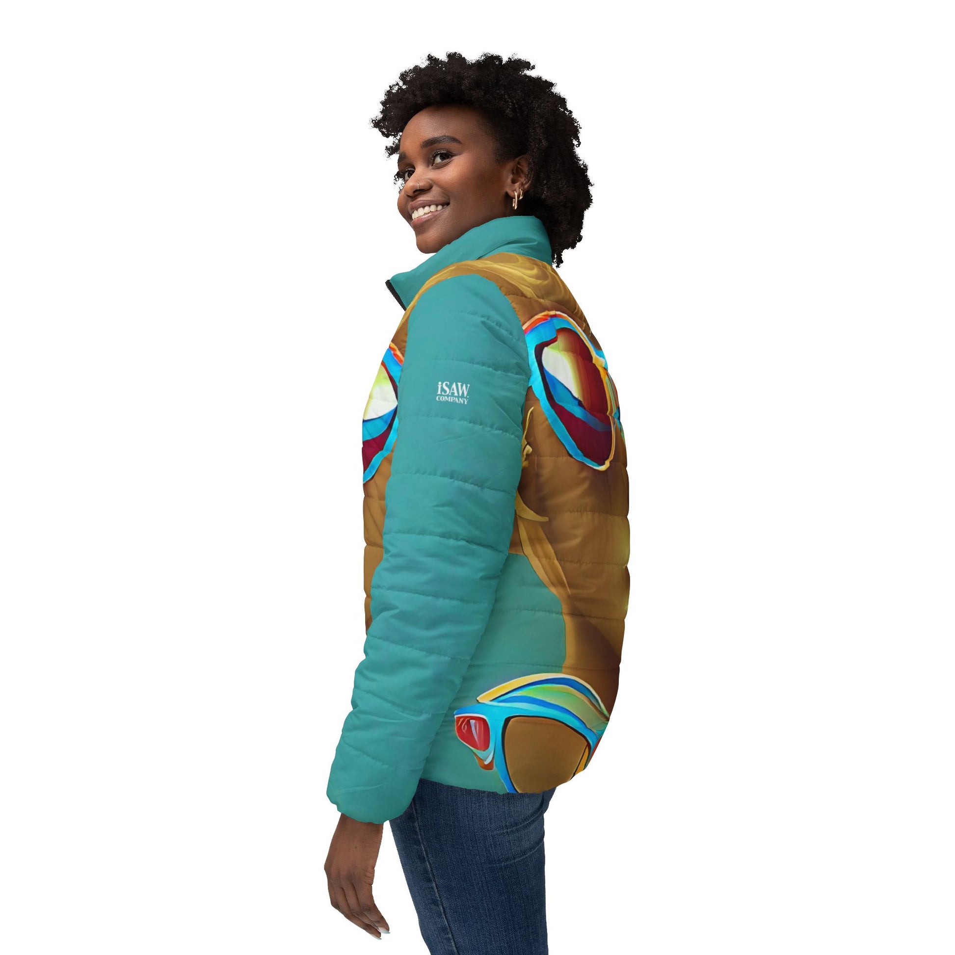 Retro Cool Blue - Womens Puffer Jacket - iSAW Company