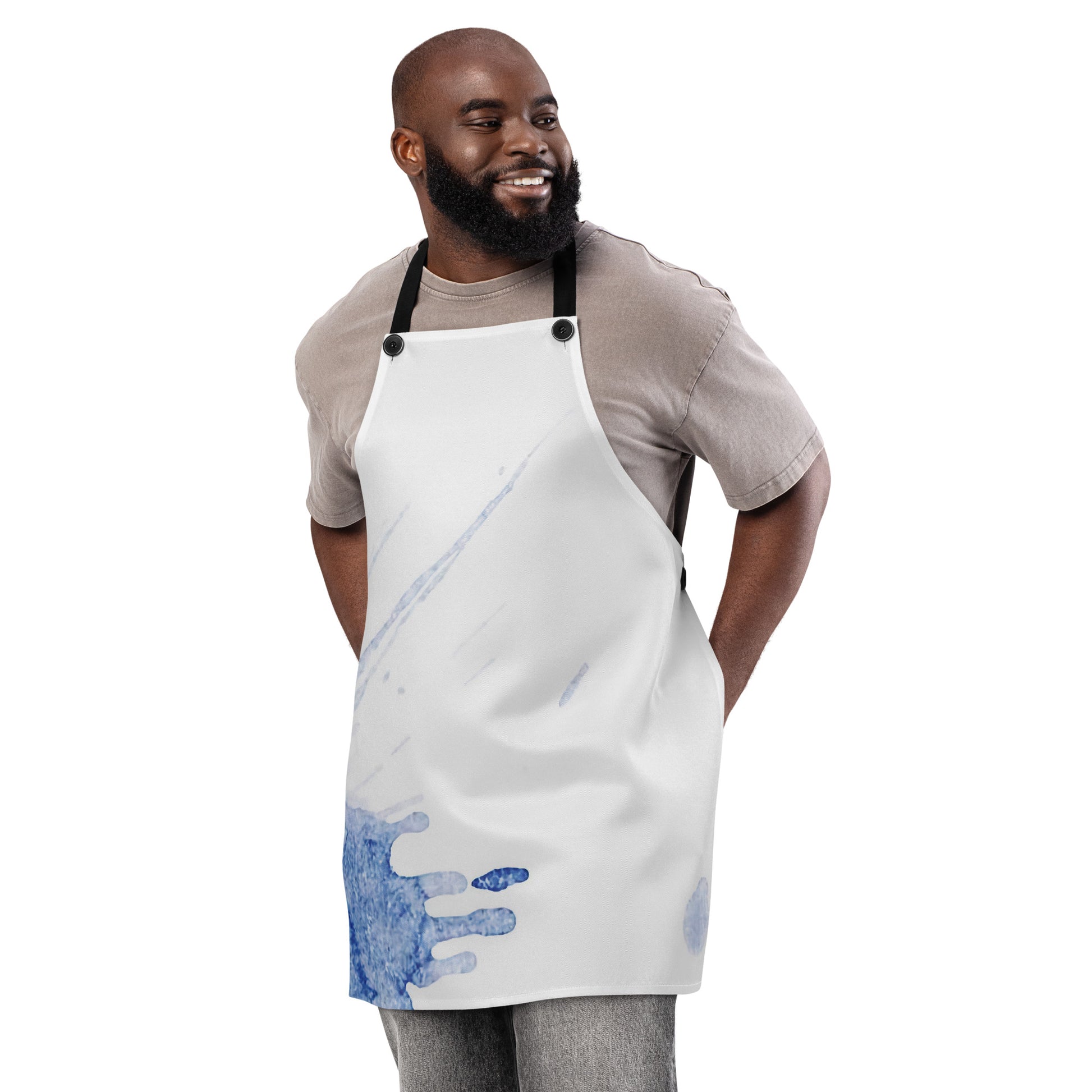 Watercolour Blue Splash - Apron - iSAW Company