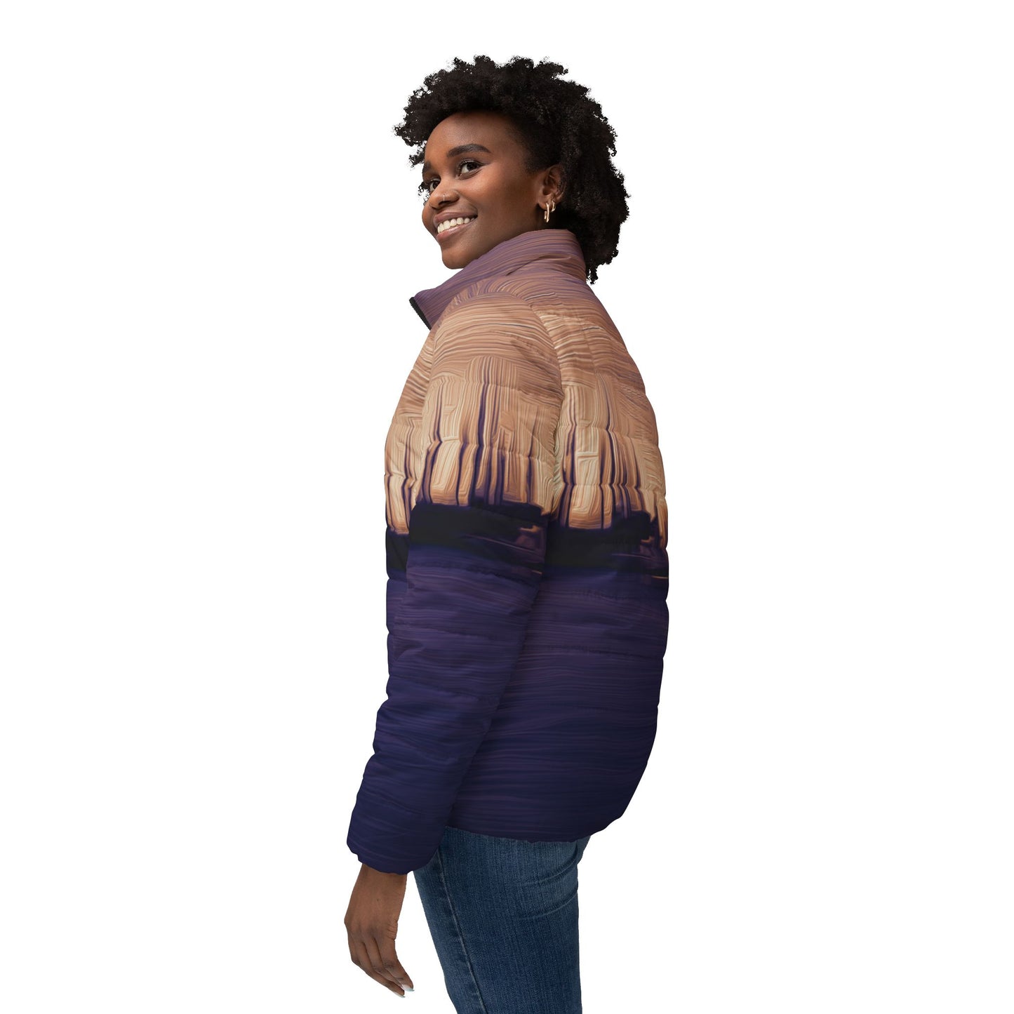 The Sleeping Yachts (at Sunset) - Womens Puffer Jacket - iSAW Company