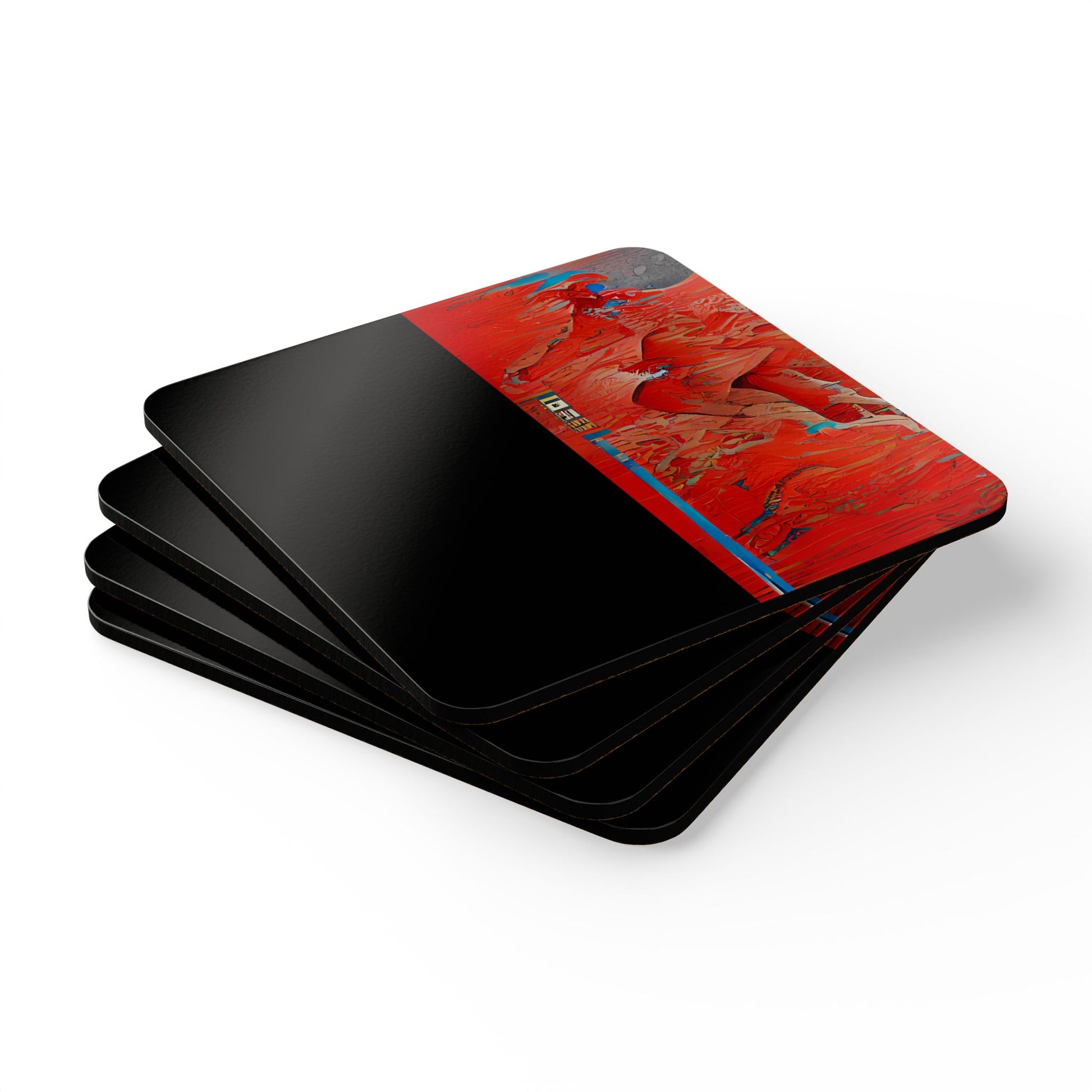 Half Black Half Hónghǎi - Cork Back Coaster Set - iSAW Company