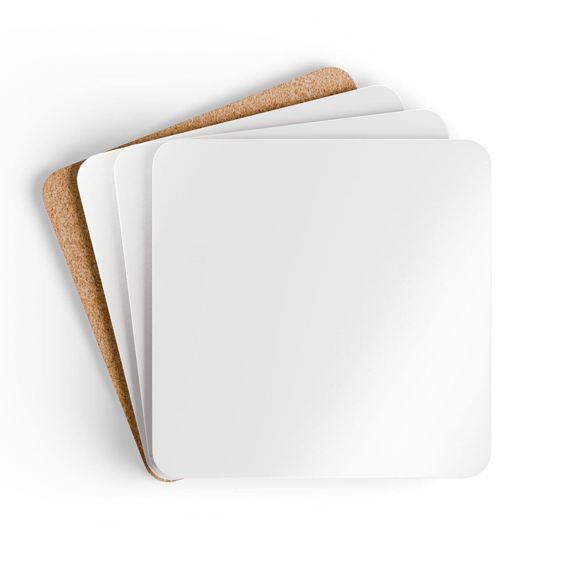 iSAW Cork Back White Coaster Set - iSAW Company