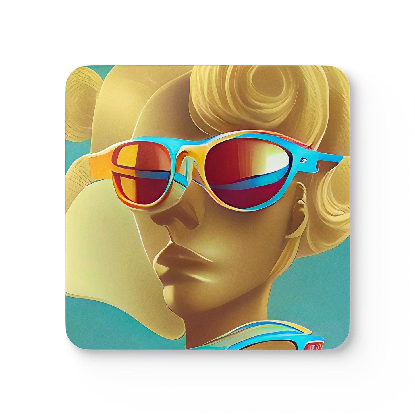 Retro Cool Blue - Cork Back Coaster Set - iSAW Company