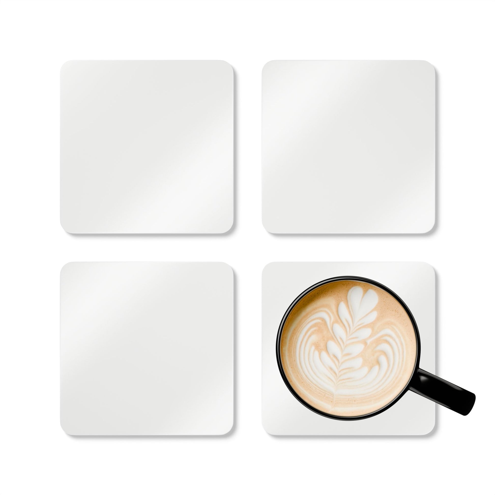 iSAW Cork Back White Coaster Set - iSAW Company