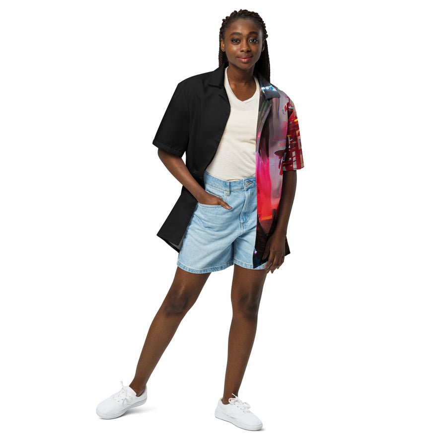 Half Black Half Báijiǔ - Unisex Button Shirt - iSAW Company