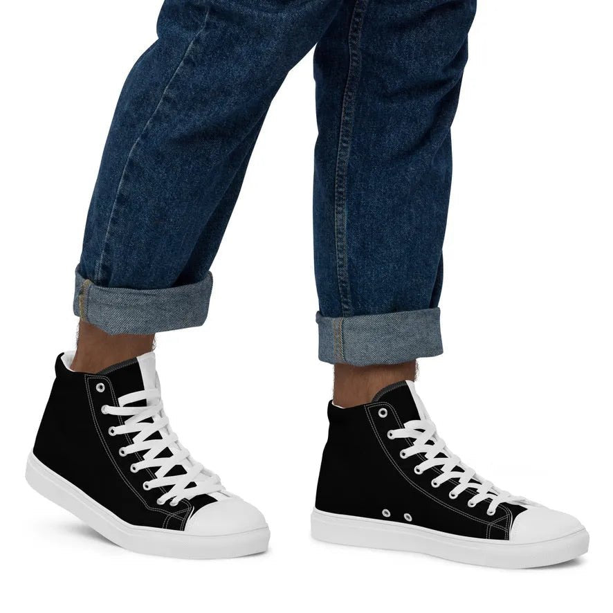 Half Black Half White - Mens High - Top Canvas Shoes - iSAW Company