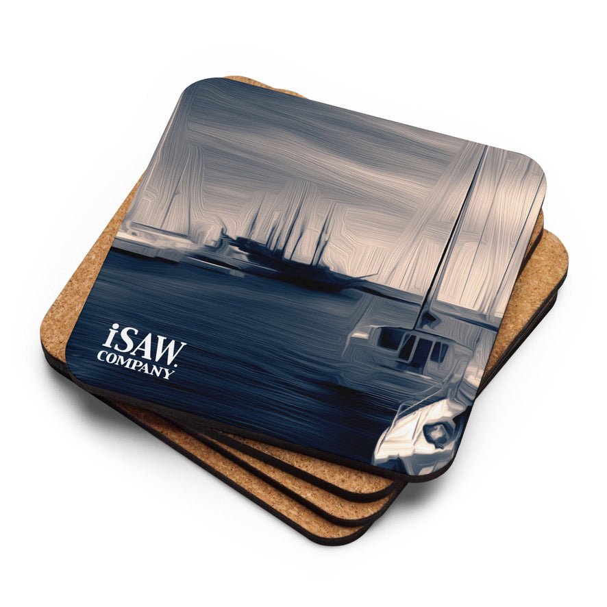 The Sleeping Yachts (at Sunrise) - Cork Back Coaster - iSAW Company