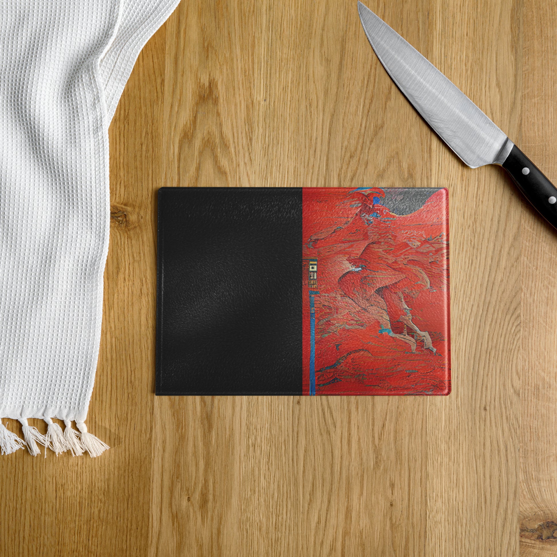 Half Black Half Hónghǎi - Glass Cutting Board - iSAW Company