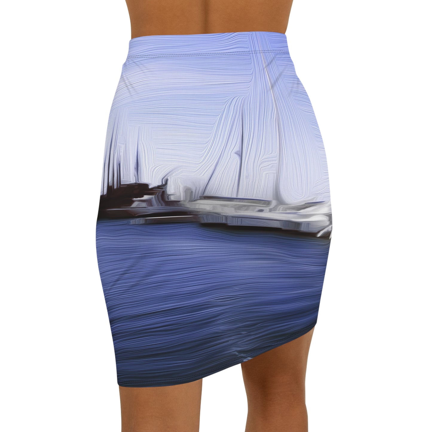 The Sleeping Yachts (at Afternoon) - Womens Pencil Skirt - iSAW Company