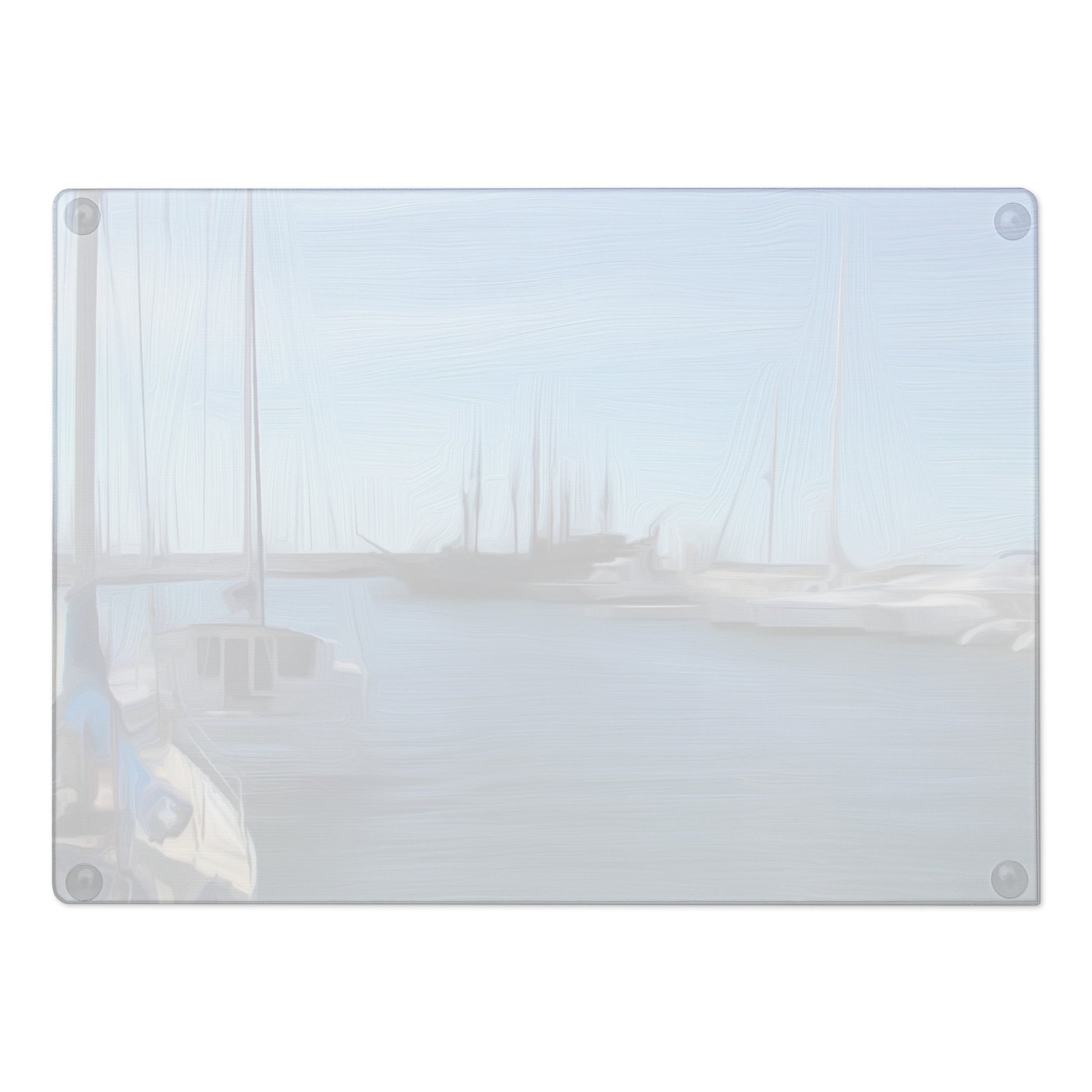The Sleeping Yachts (at Morning) - Glass Cutting Board - iSAW Company