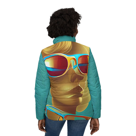 Retro Cool Blue - Womens Puffer Jacket - iSAW Company