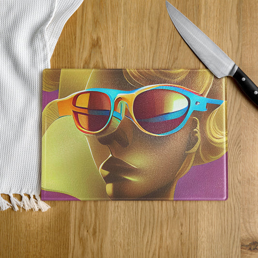 Retro Cool Pink - Glass Cutting Board