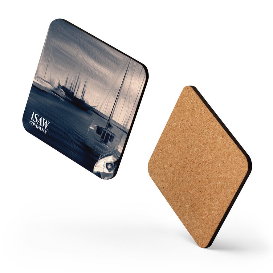 The Sleeping Yachts (at Sunrise) - Cork Back Coaster - iSAW Company