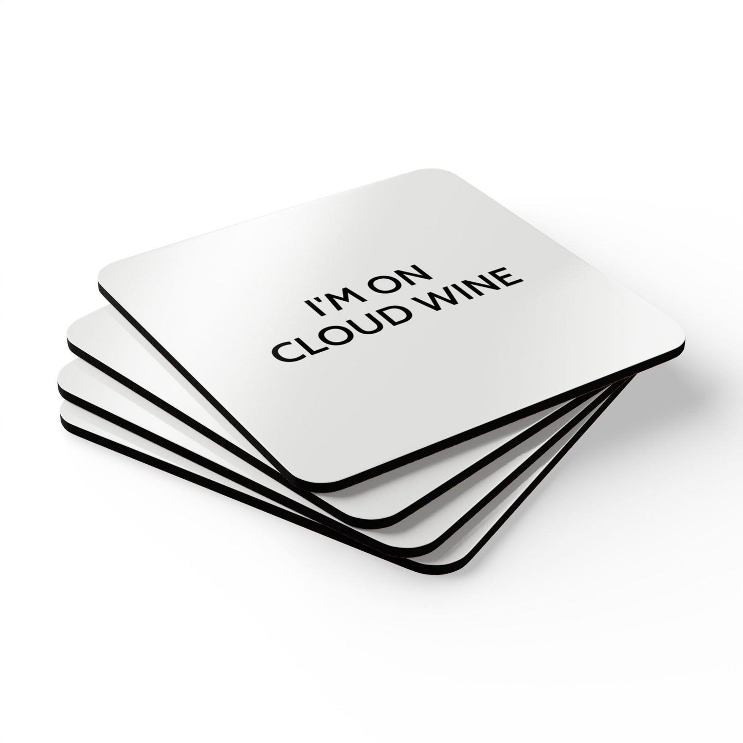 I'm On Cloud Wine - White Cork Back Coaster Set - iSAW Company
