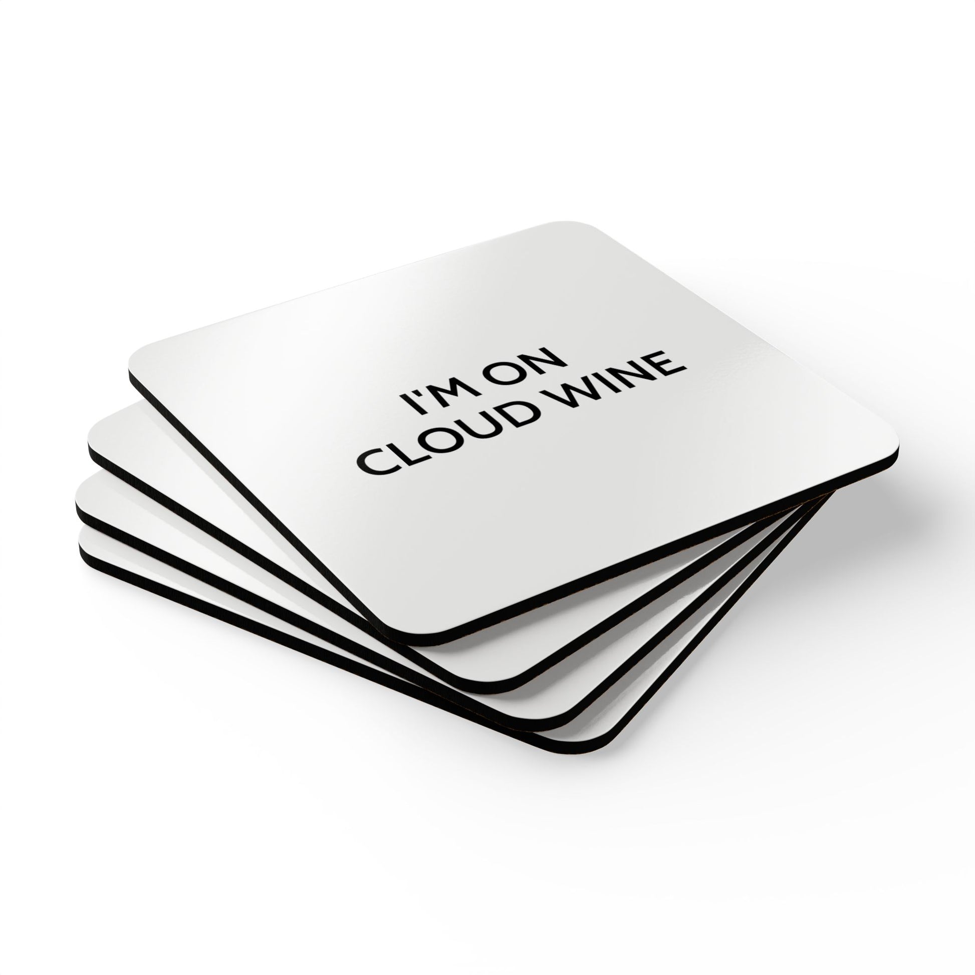 I'm On Cloud Wine - White Cork Back Coaster Set - iSAW Company