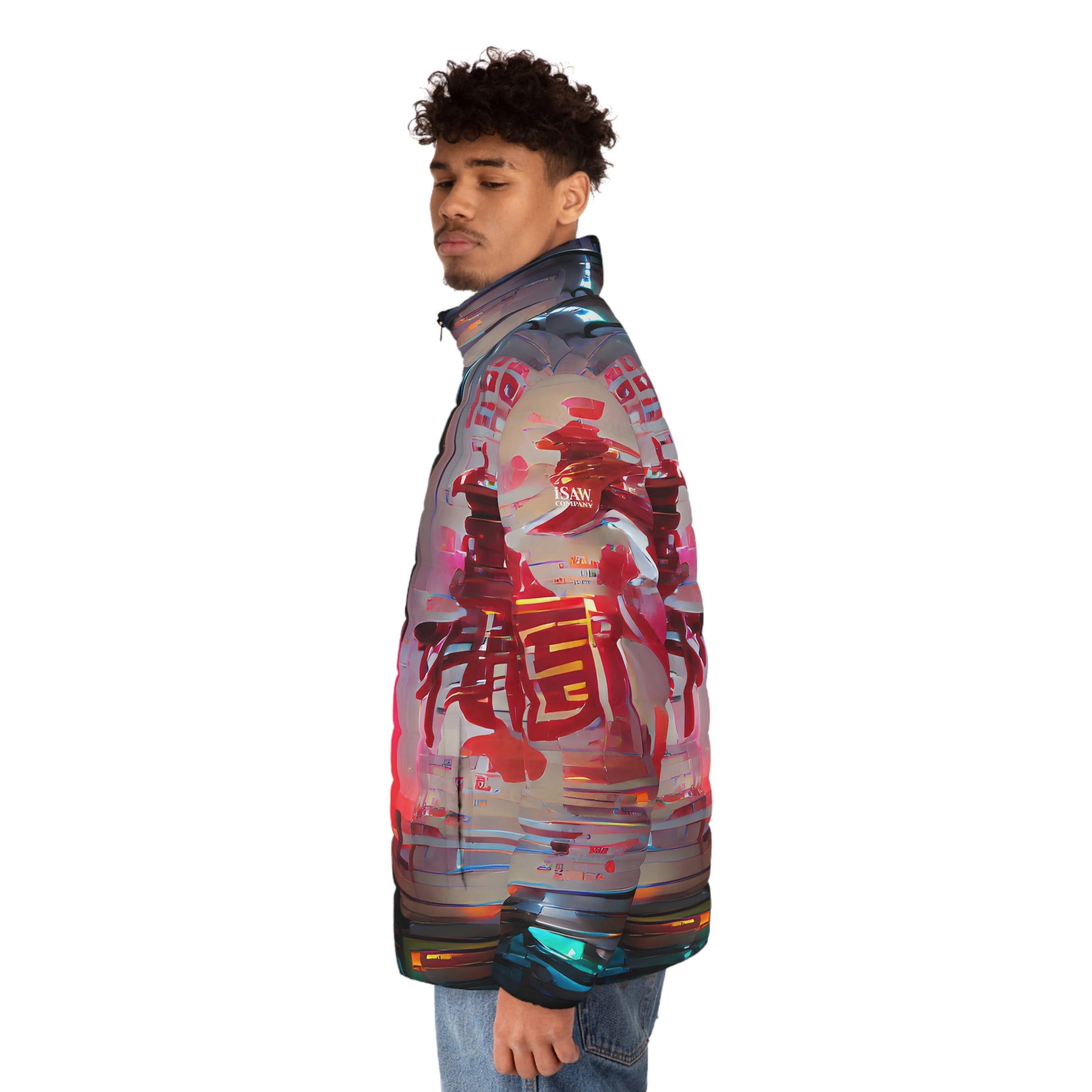 Half Black Half Báijiǔ - Mens Puffer Jacket - iSAW Company