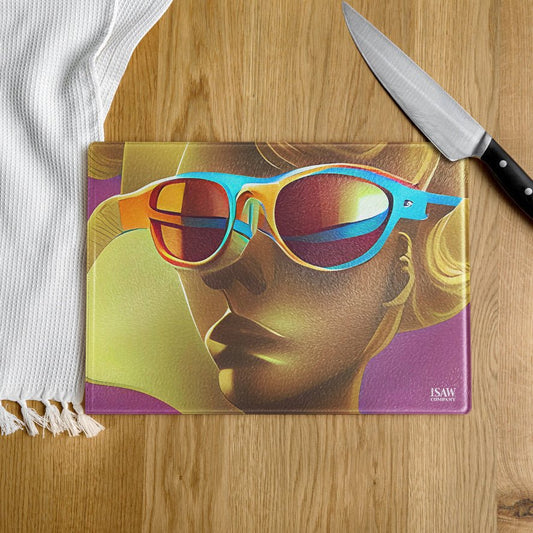 Retro Cool Pink - Glass Cutting Board - iSAW Company