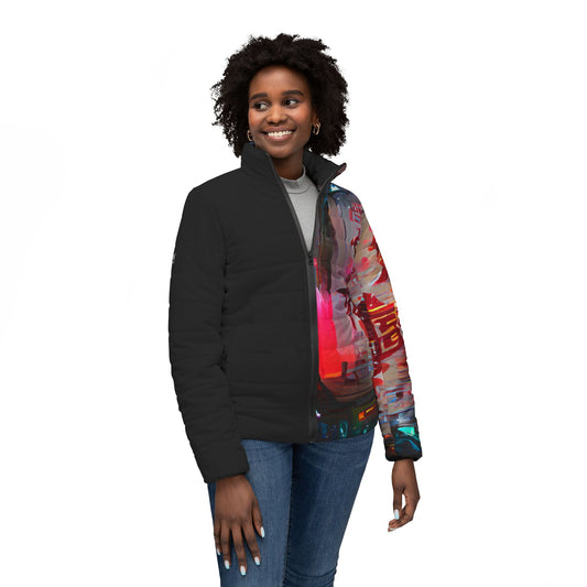 Half Black Half Báijiǔ - Womens Puffer Jacket - iSAW Company