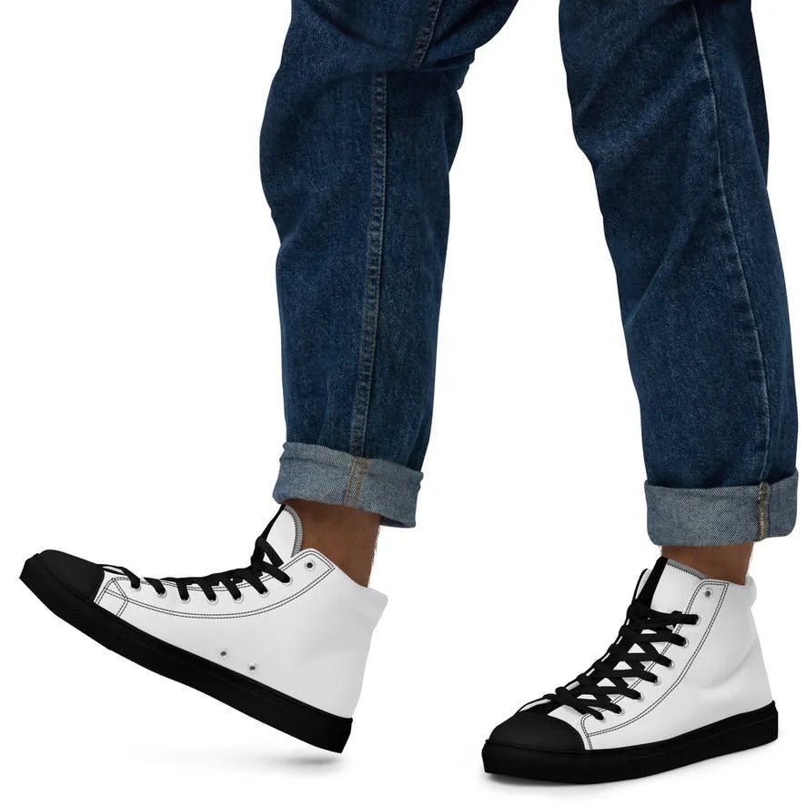 Half Black Half White - Mens High - Top Canvas Shoes - iSAW Company