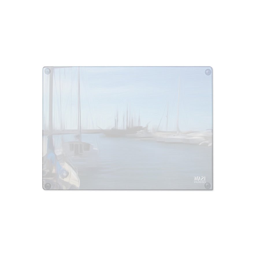 The Sleeping Yachts (at Morning) - Glass Cutting Board - iSAW Company