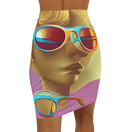 Retro Cool Pink - Womens Pencil Skirt - iSAW Company