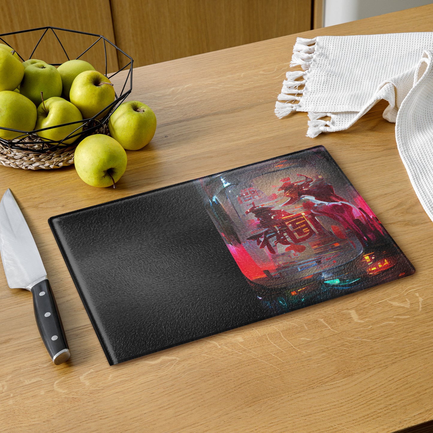 Half Black Half Báijiǔ - Glass Cutting Board - iSAW Company