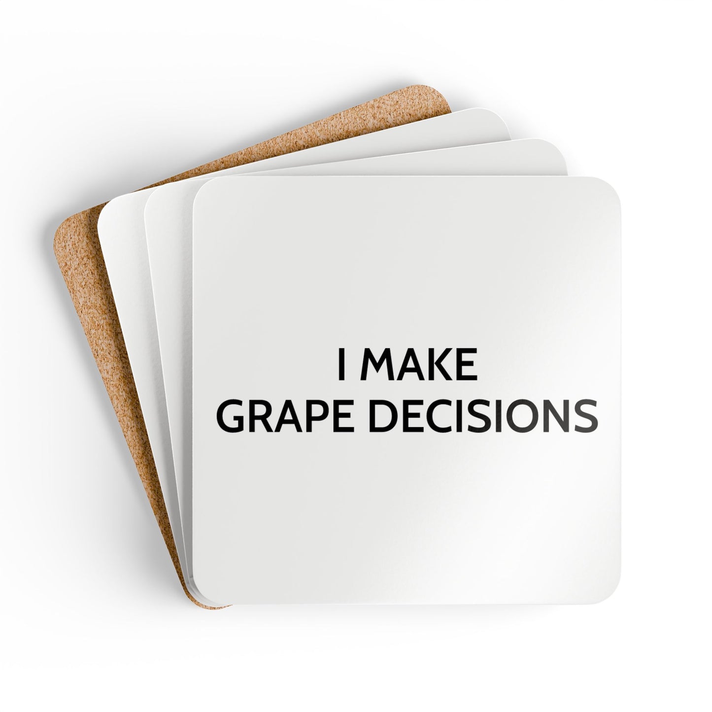 I Make Grape Decisions - White Cork Back Coaster Set - iSAW Company