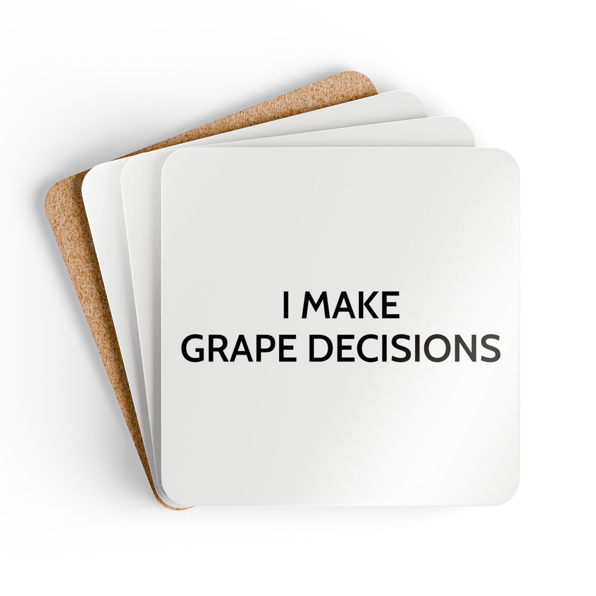 I Make Grape Decisions - White Cork Back Coaster Set - iSAW Company