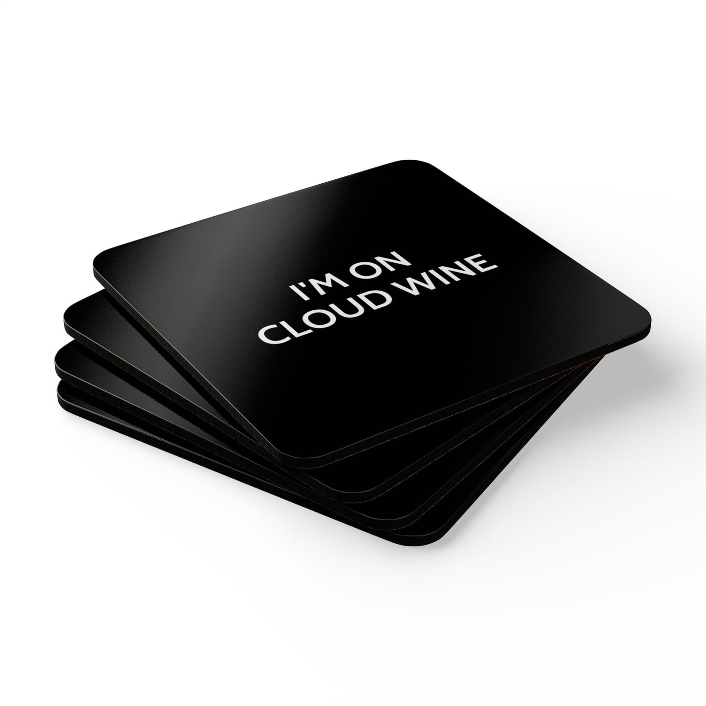 I'm On Cloud Wine - Black Cork Back Coaster Set - iSAW Company