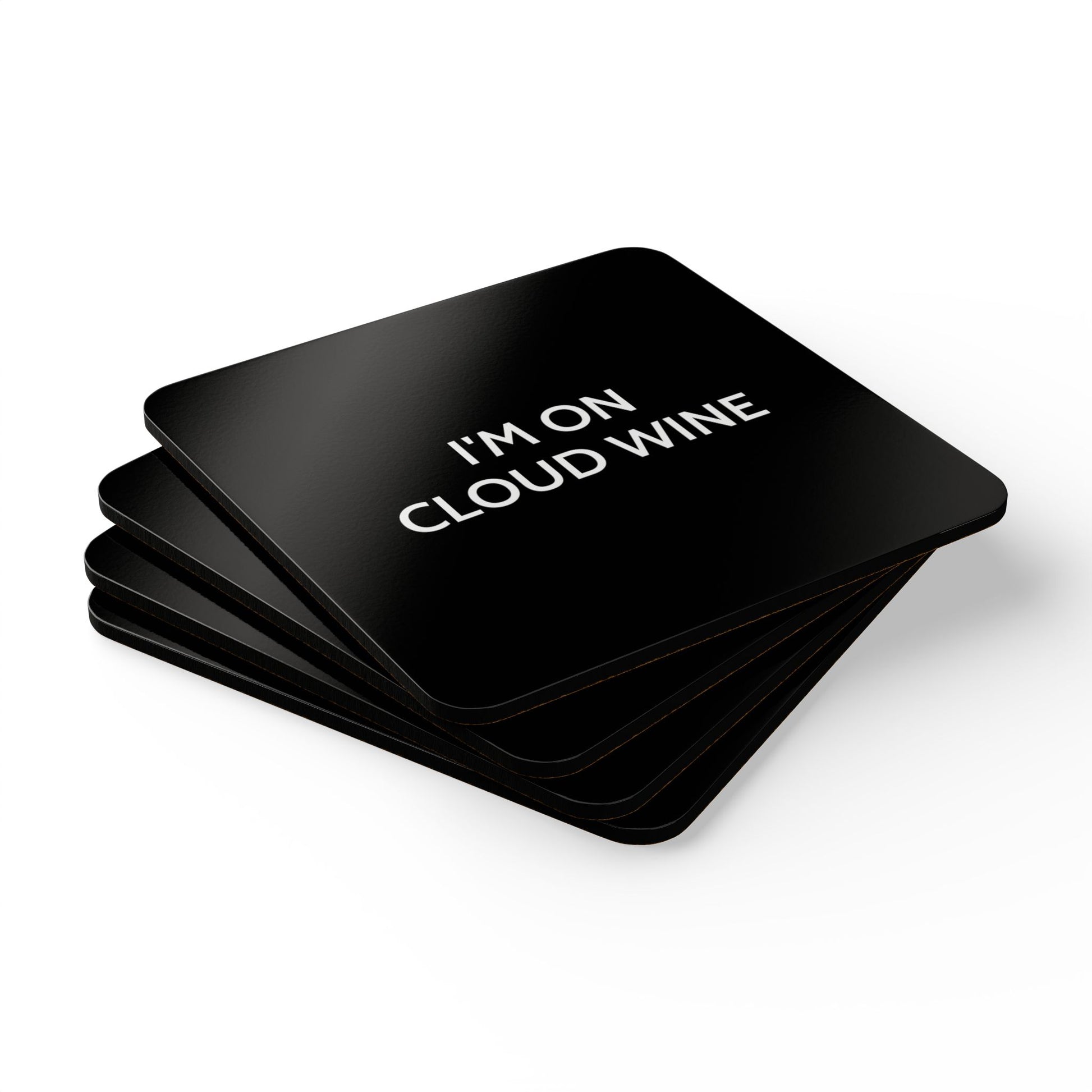 I'm On Cloud Wine - Black Cork Back Coaster Set - iSAW Company