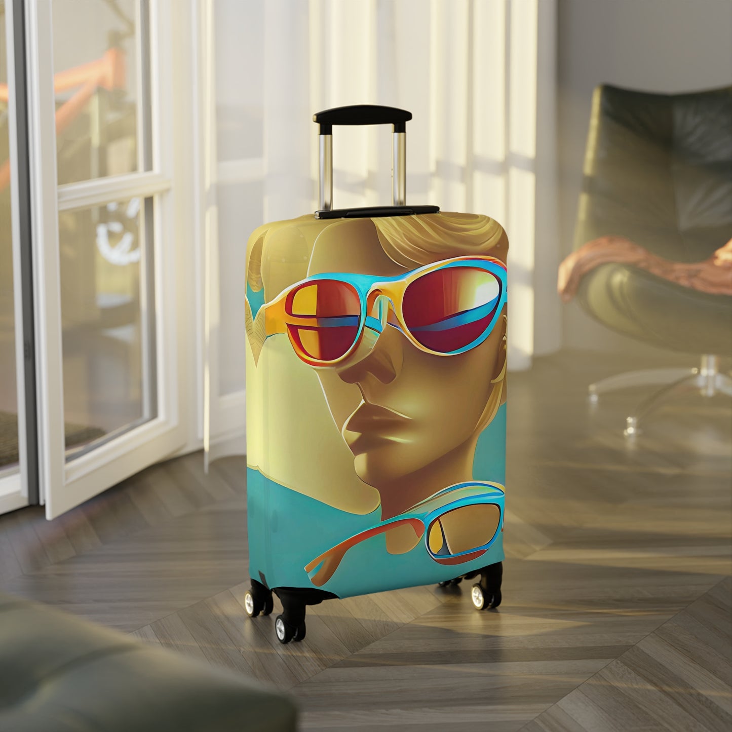 Retro Cool Blue – Protective Suitcase Cover - iSAW Company