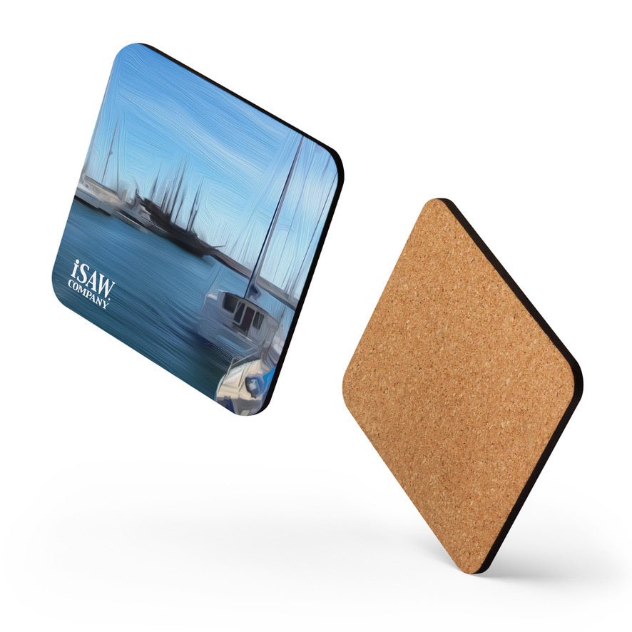 The Sleeping Yachts (at Morning) - Cork Back Coaster - iSAW Company