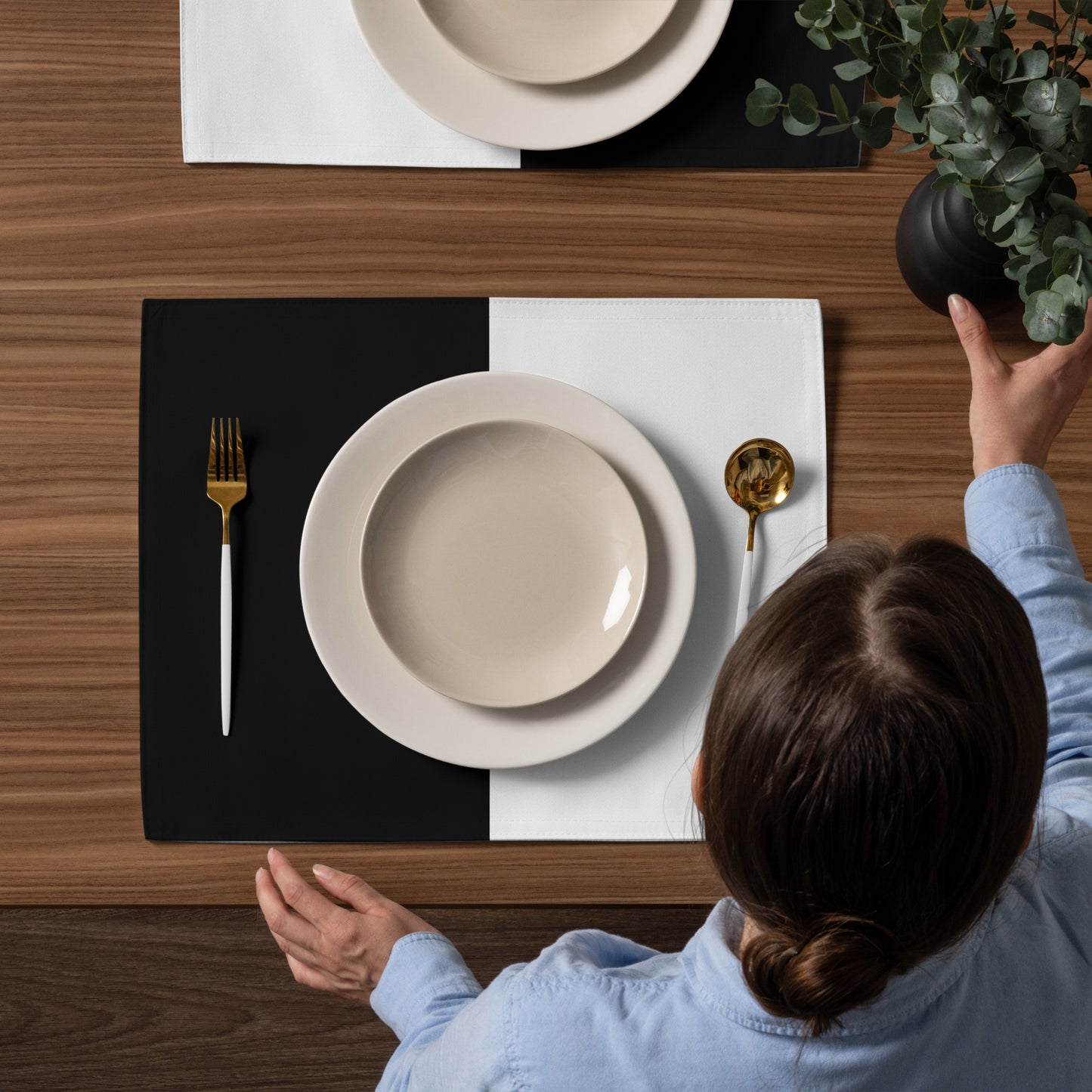 Half Black Half White - Placemat Set - iSAW Company