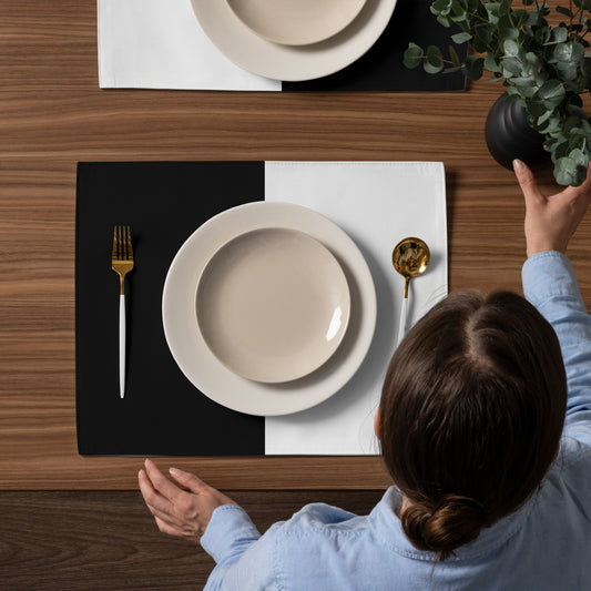 Half Black Half White - Placemat Set - iSAW Company