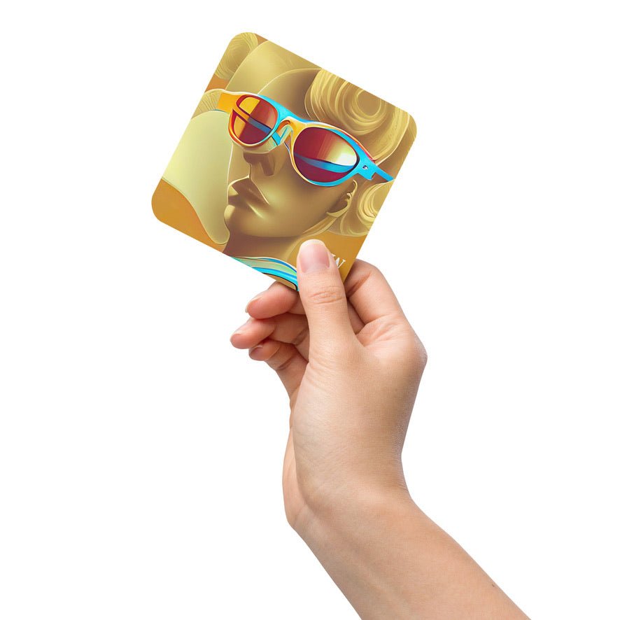 Retro Cool Orange - Cork - Back Coaster - iSAW Company