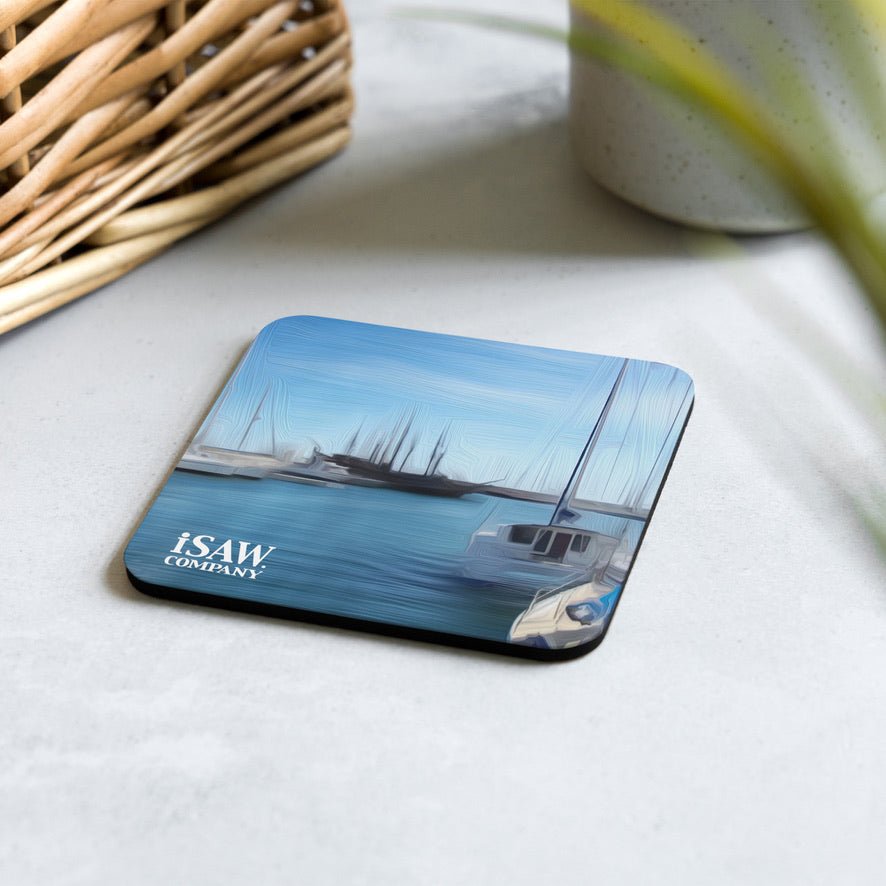 The Sleeping Yachts (at Morning) - Cork Back Coaster - iSAW Company