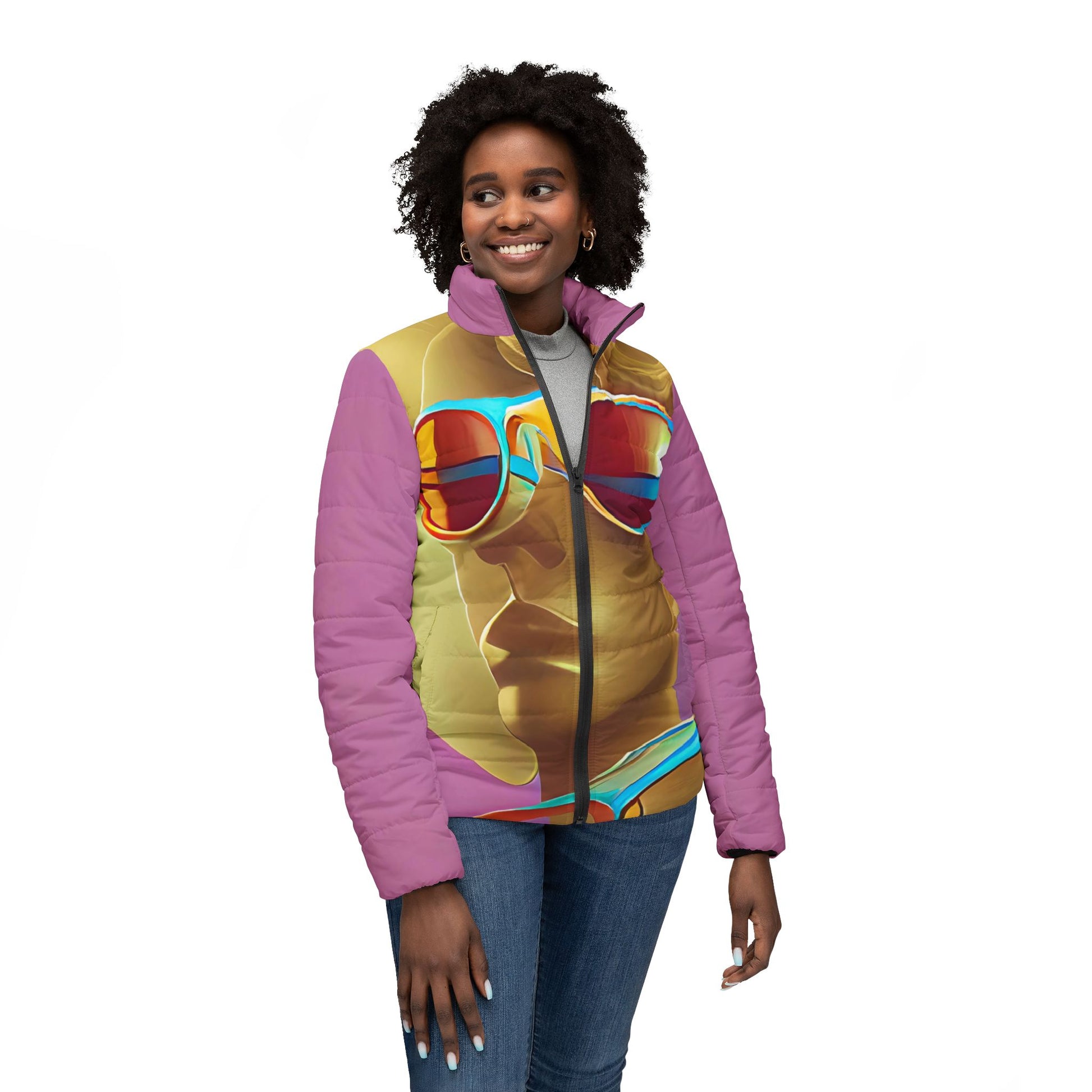 Retro Cool Pink - Womens Puffer Jacket - iSAW Company