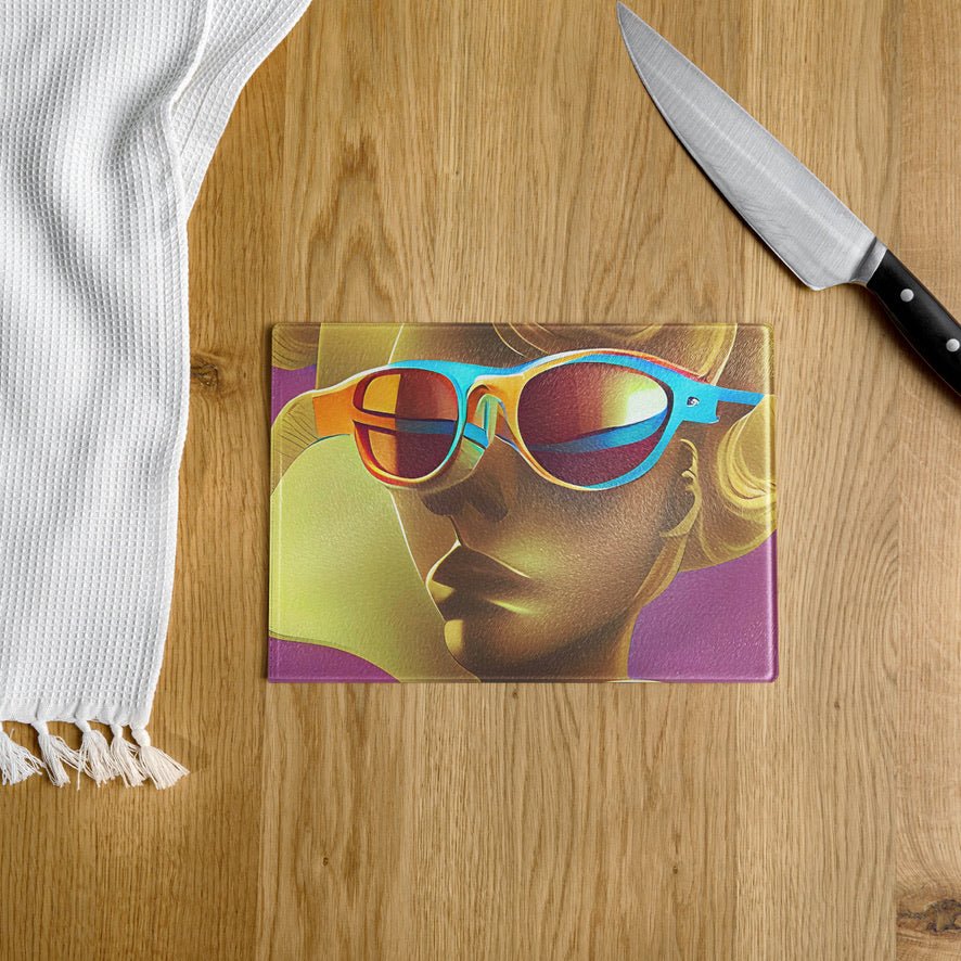 Retro Cool Pink - Glass Cutting Board - iSAW Company
