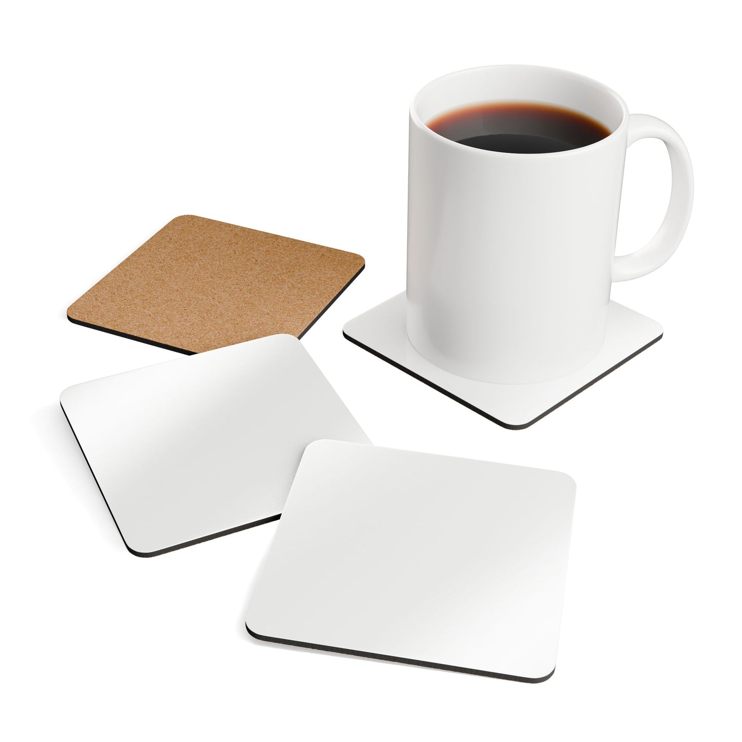 iSAW Cork Back White Coaster Set - iSAW Company