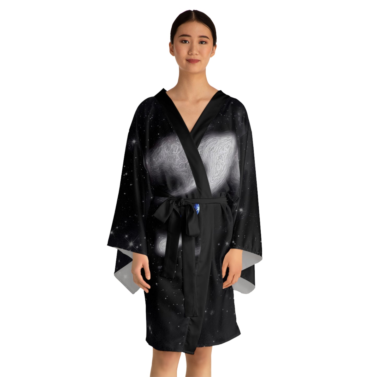 In The Quiet of Your Mind - Womens Long Sleeve Kimono Robe - iSAW Company