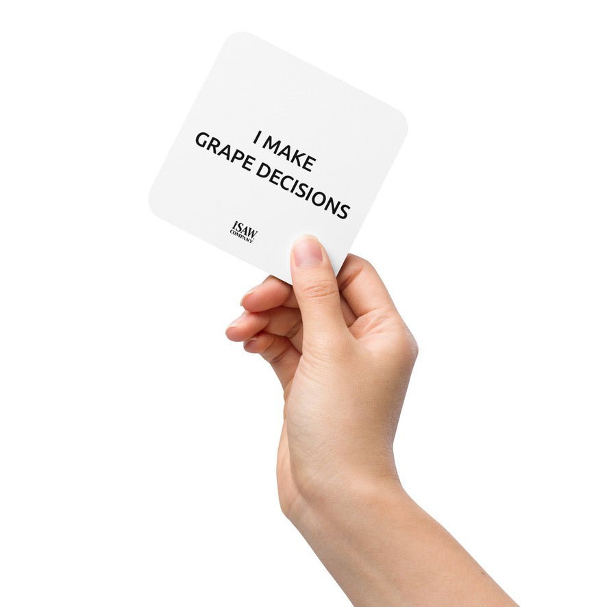 I Make Grape Decisions - White Cork Back Coaster - iSAW Company