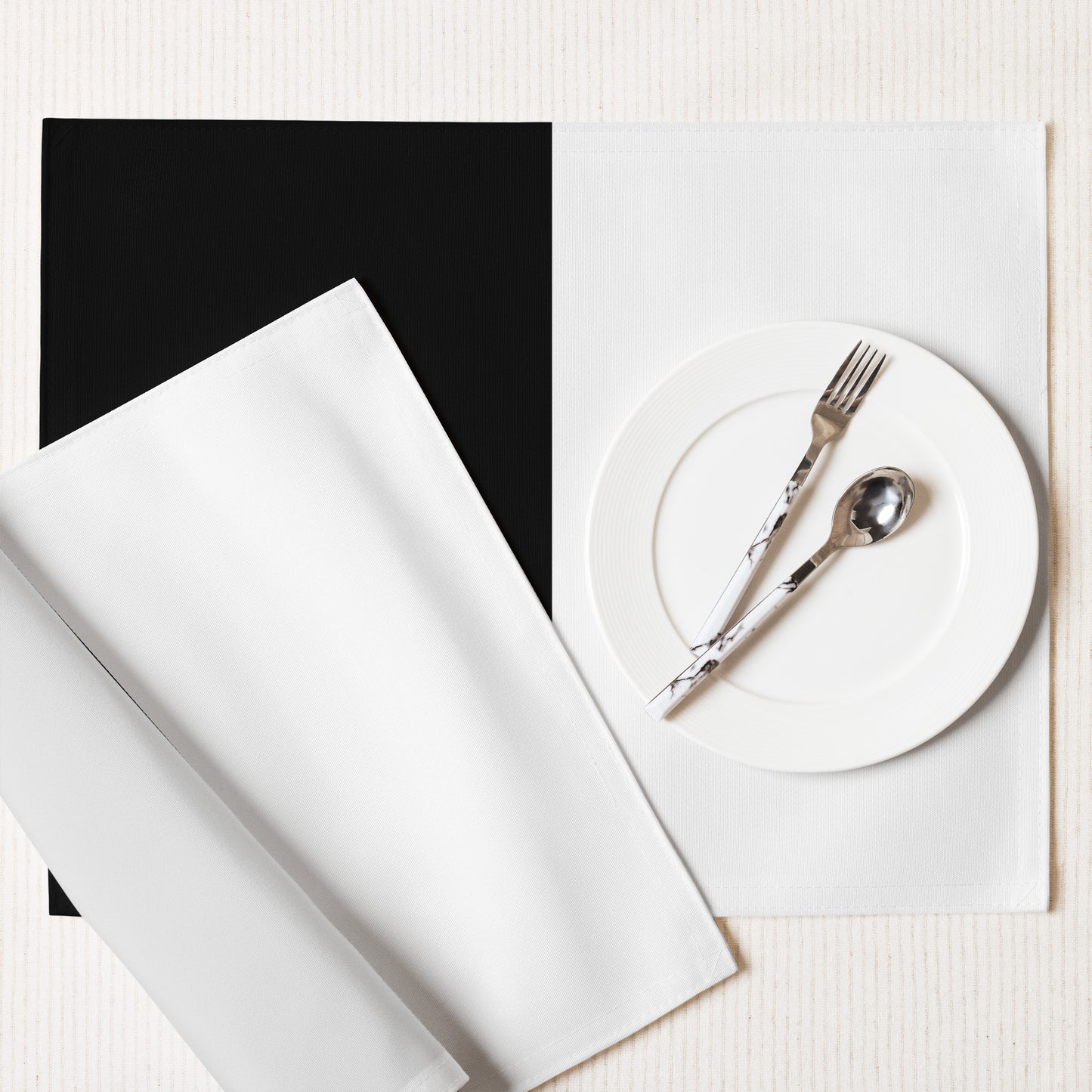 Half Black Half White - Placemat Set - iSAW Company