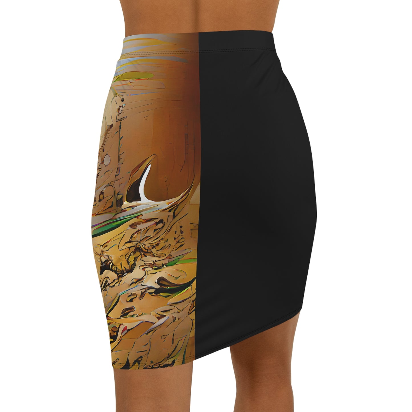 Half Black Half Gāolàng - Womens Pencil Skirt - iSAW Company