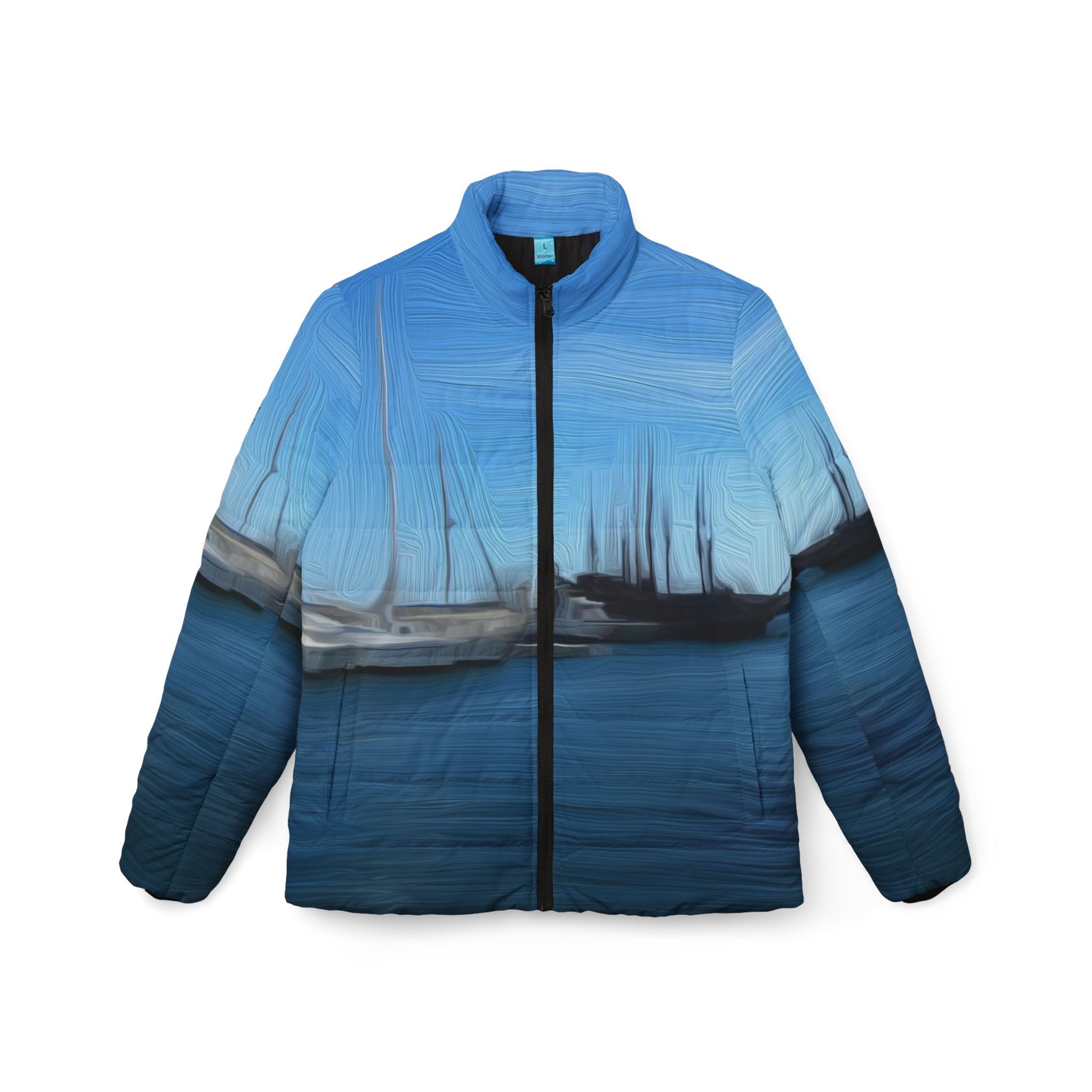 The Sleeping Yachts (at Morning) - Womens Puffer Jacket - iSAW Company