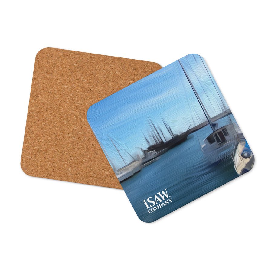 The Sleeping Yachts (at Morning) - Cork Back Coaster - iSAW Company