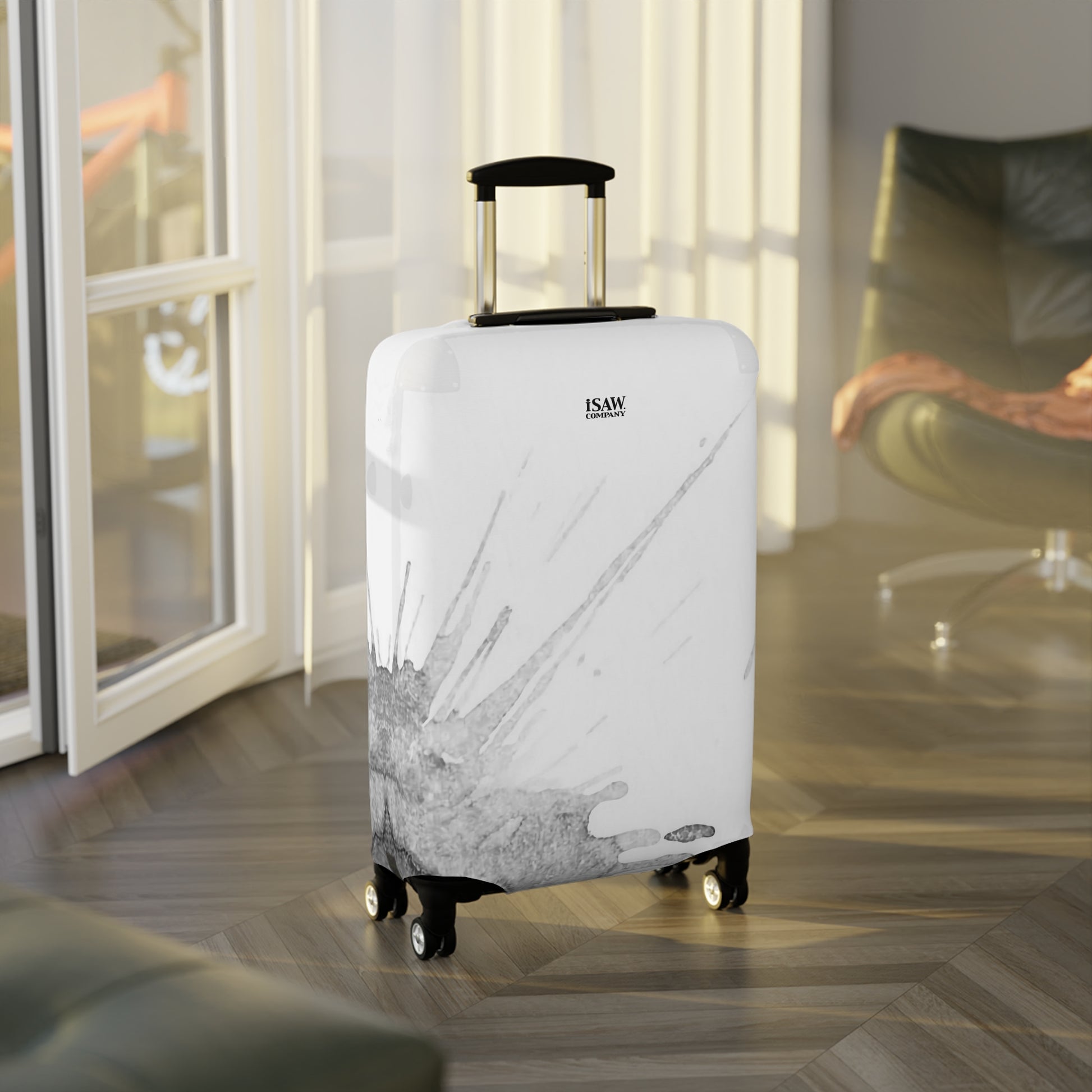 Watercolour Grey Splash – Protective Suitcase Cover - iSAW Company