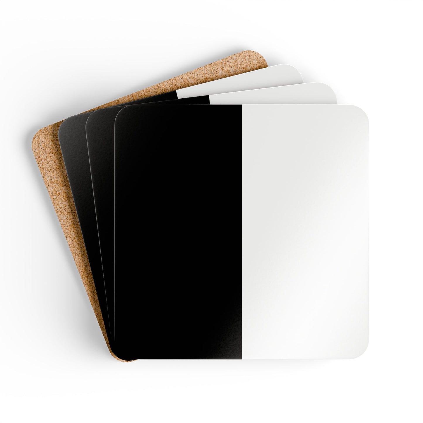 Half Black Half White - Cork Back Coaster Set - iSAW Company
